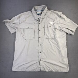 Magellan‎ Sportswear Shirt Mens 2XL Gray Vented Angler Fit Short Sleeve